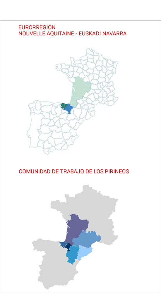 Mapas de la Eurorregión y de la Comunidad de Trabajo de los Pirineos